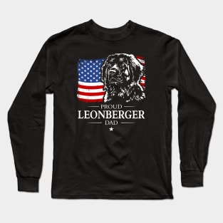 Leonberger Dad American Flag patriotic dog Long Sleeve T-Shirt